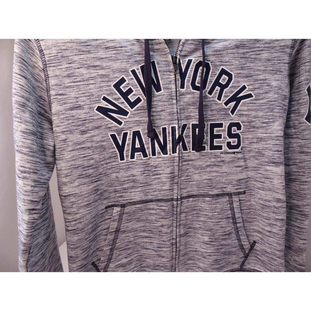 New Era New York Yankees Women's Full Zip Hoodie Space Dye Blue White Small